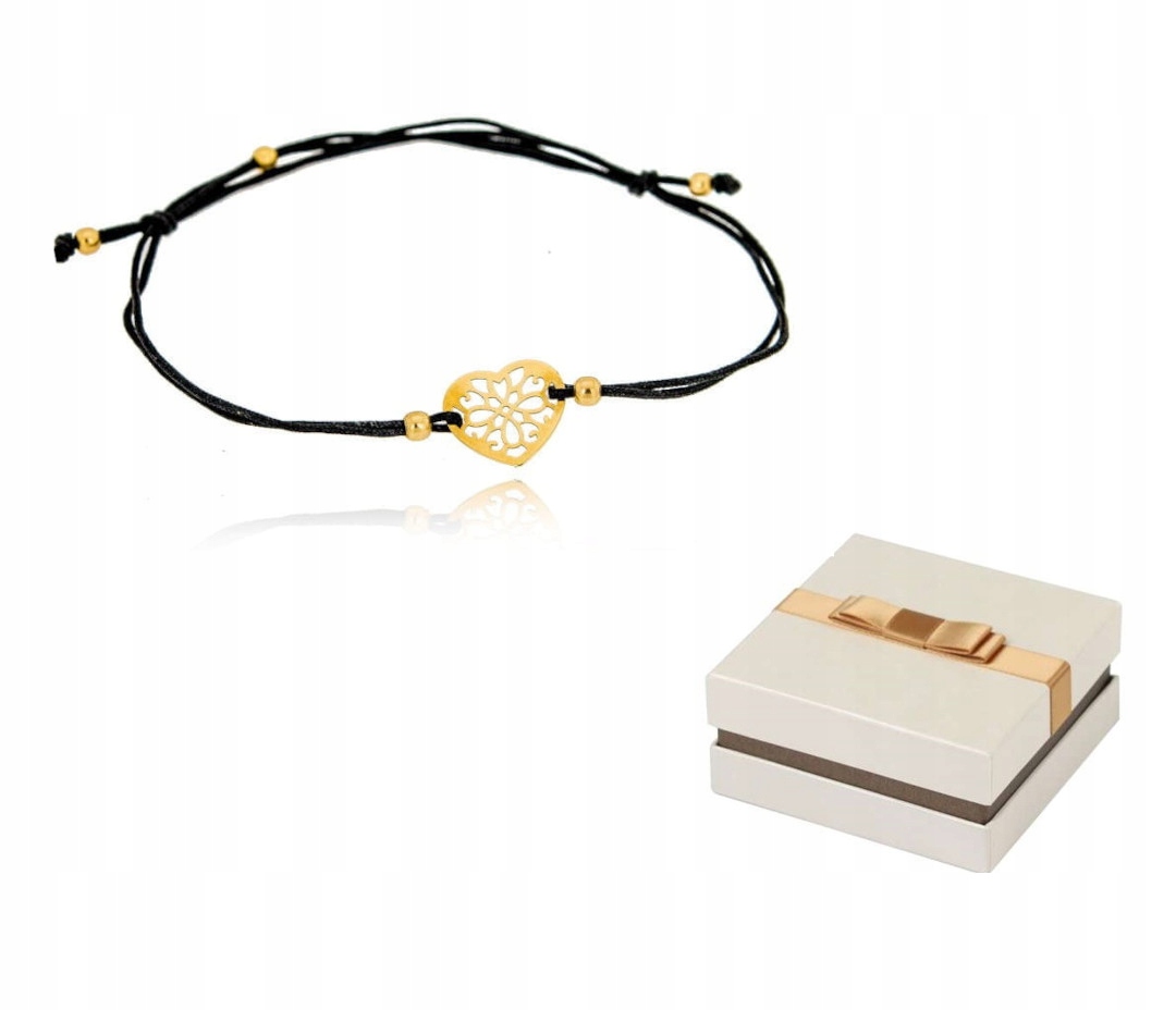 Zlato 585 Zlatý náramek na nohu Ažurové srdce 14 karátů BZ87