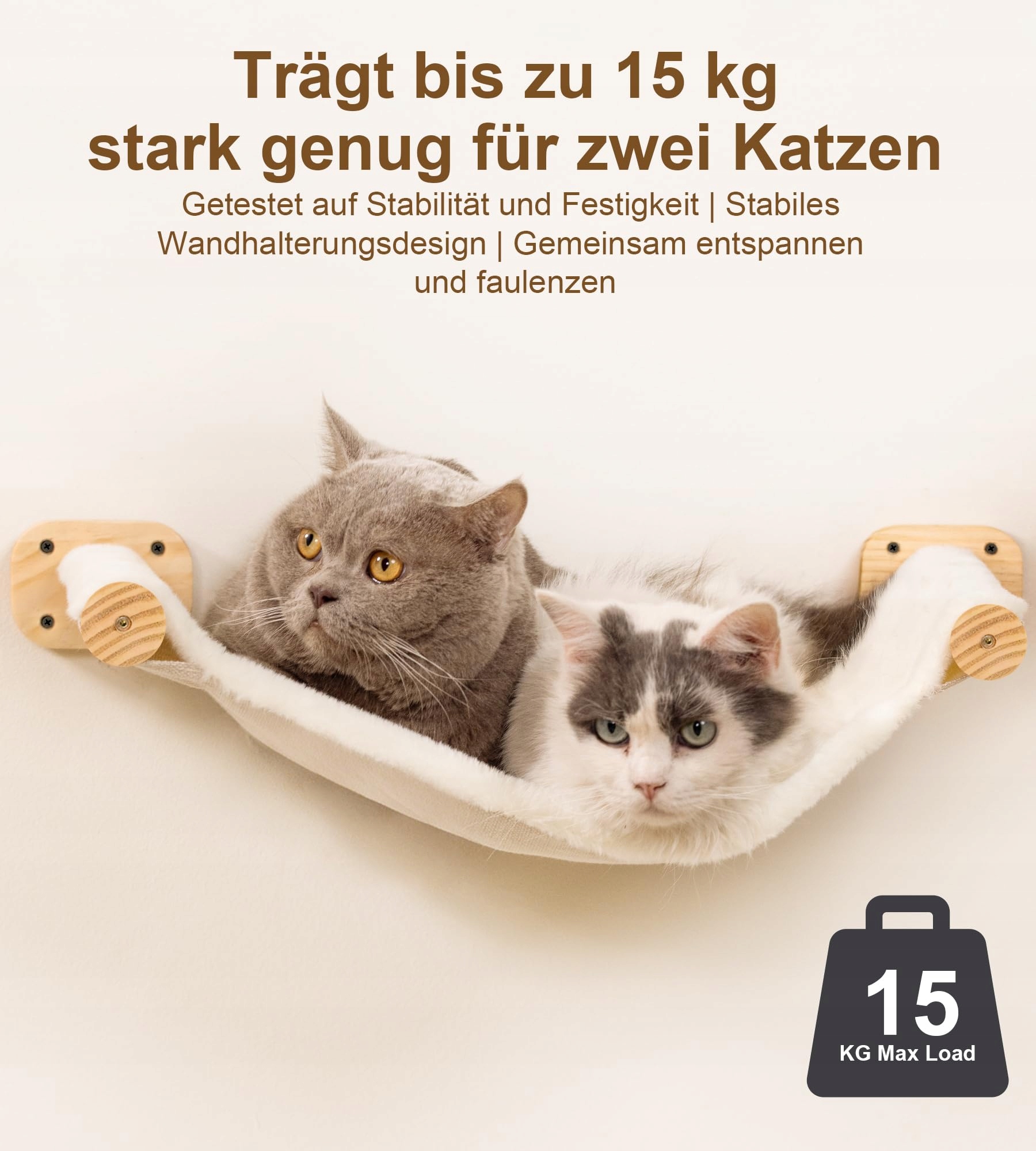 Leżanka Ścienna Dla Kota Duża Dwustronna Z Pluszem I Canvas 15kg PELUOMOZ — miniatura 6