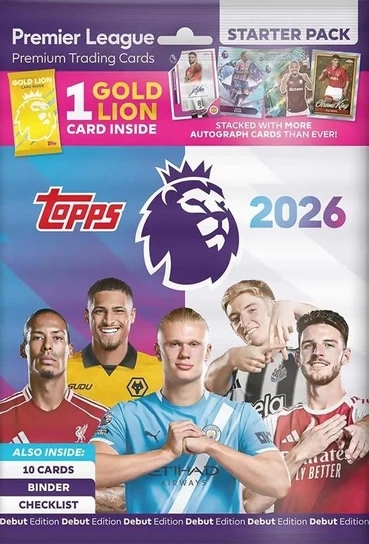 Zestaw Startowy Topps Premier League 2026 Album Karty Gold Lion