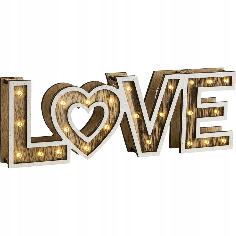 Dekoracyjny podświetlany napis LOVE na stolik
