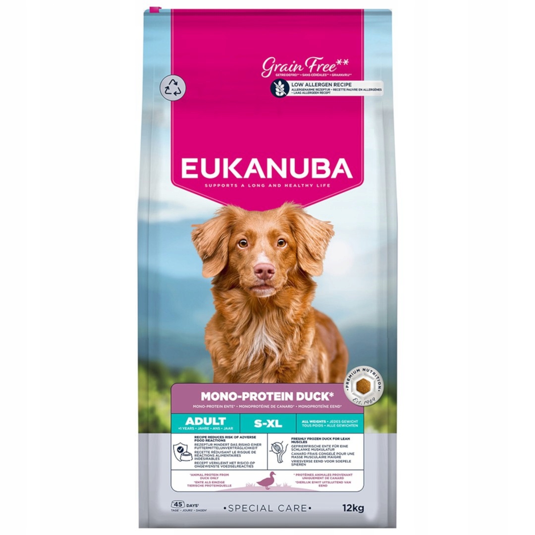 Eukanuba Daily Care Z Kaczką 12kg Monoproteinowa Sucha Karma Dla Psa