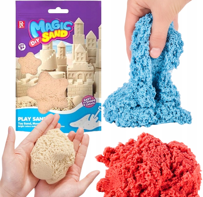 PIASEK KINETYCZNY 500 G 0,5 KG RÓŻNE KOLORY MAGICZNA PIASKOLINA