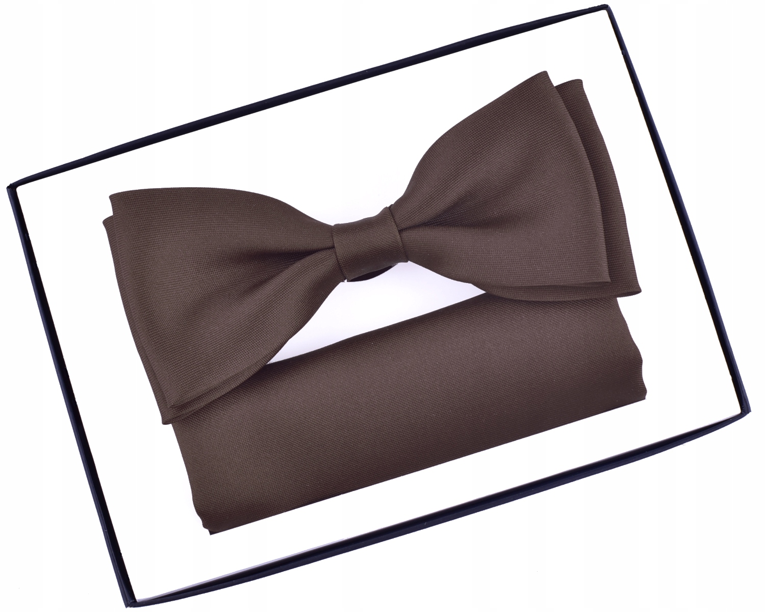 BRĄZOWA MUCHA MĘSKA MUSZKA MATOWA Z DUŻĄ POSZETKĄ