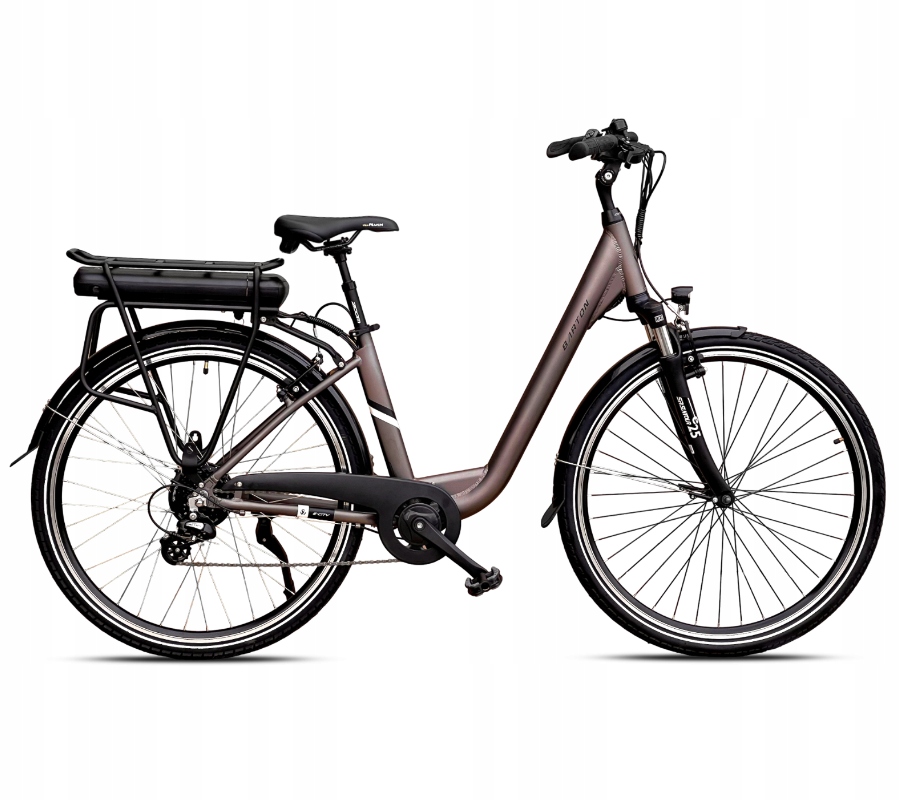 Rower elektryczny Barton E-city 28 17" cali aluminium koło 28" brązowy 250W