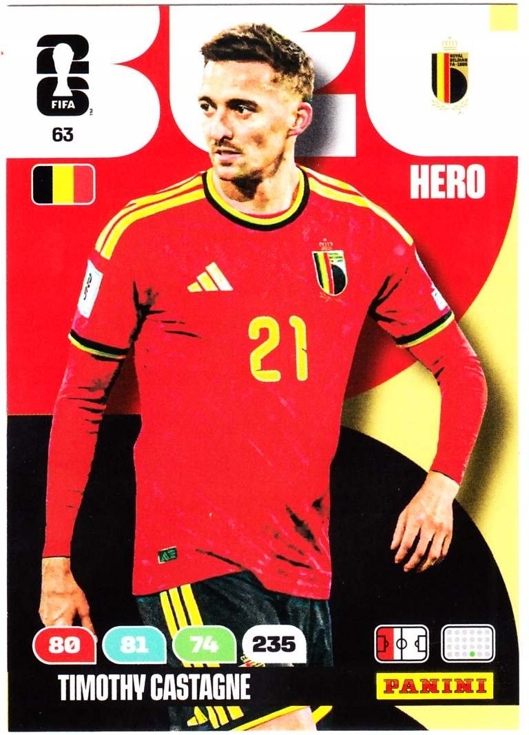 Karta Kolekcjonerska Panini Fifa World Cup 2026 Core Timothy Castagne 63