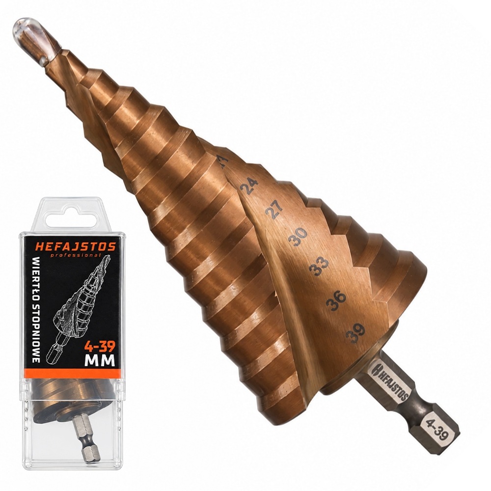 Vrták kobaltový Kónický Spirálový Stupňovitý 5%Co 4-39 mm Do Kovu Oceli