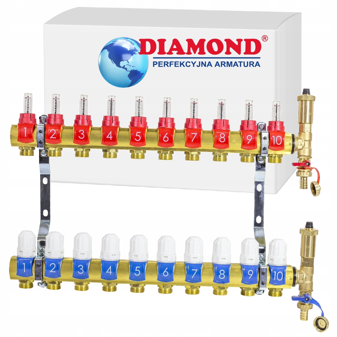 Rozdělovač 11 Okruhů Pro Podlahové Vytápění S Mosaznou Podlahou