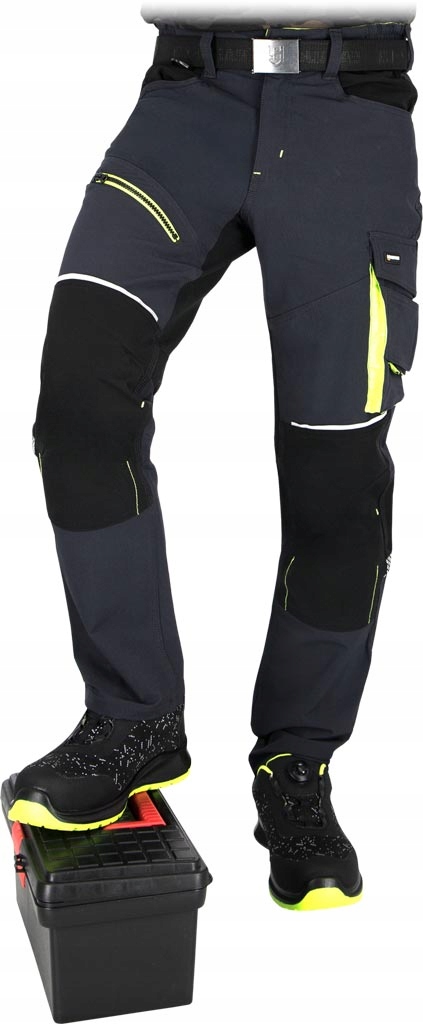 Spodnie robocze ochronne elastyczne z kieszeniami monterskie Stretch