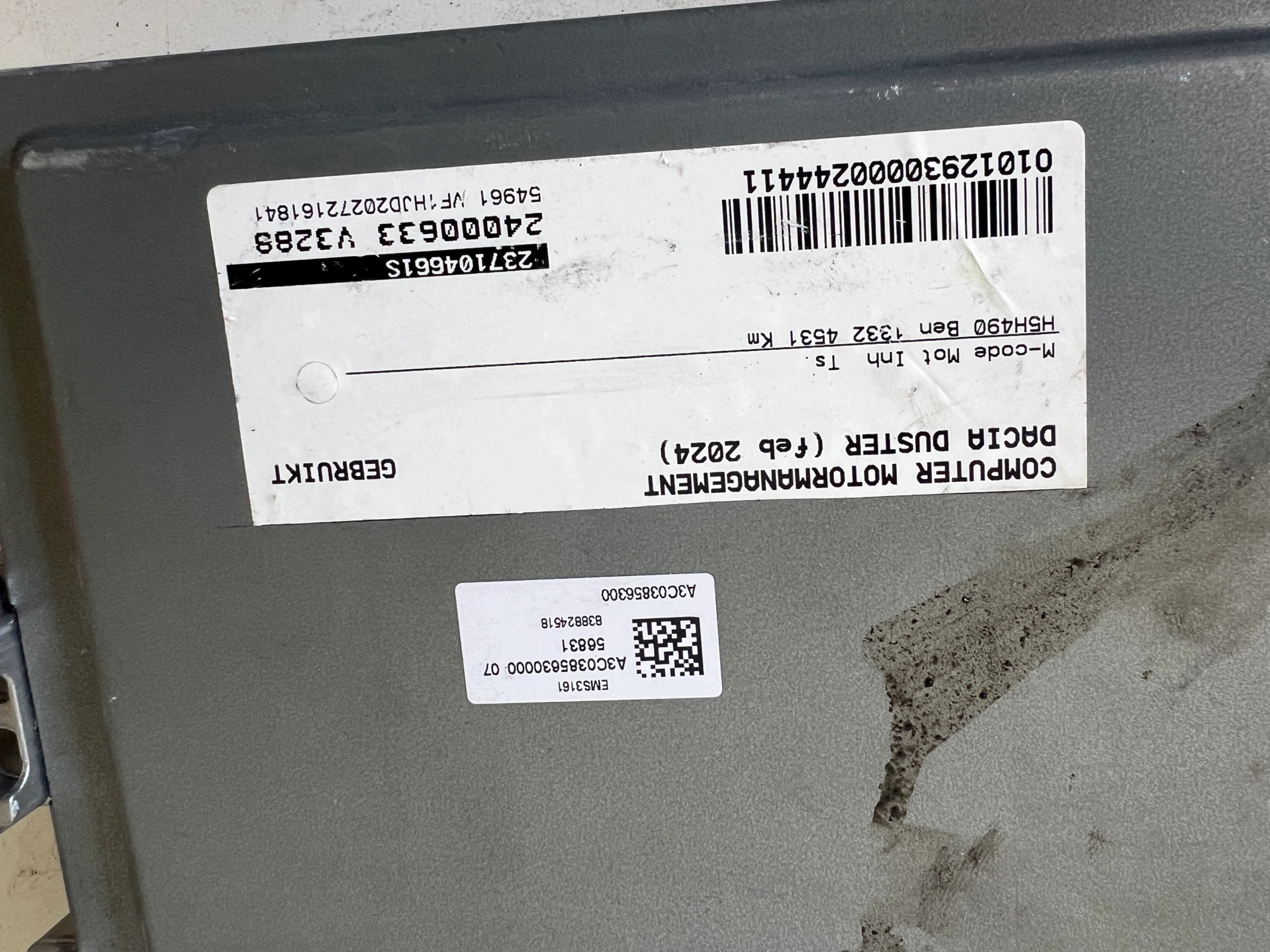 DACIA DUSTER H5H490 A3C0393470101 237104659S 237104661S ECU computer ORYGIN