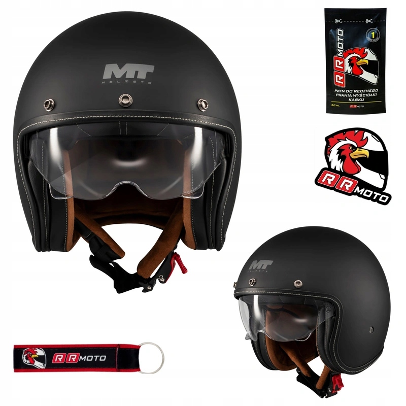 Kask motocyklowy otwarty Mt Le Mans 2 Sv Pure Black Matt czarny mat Gratisy