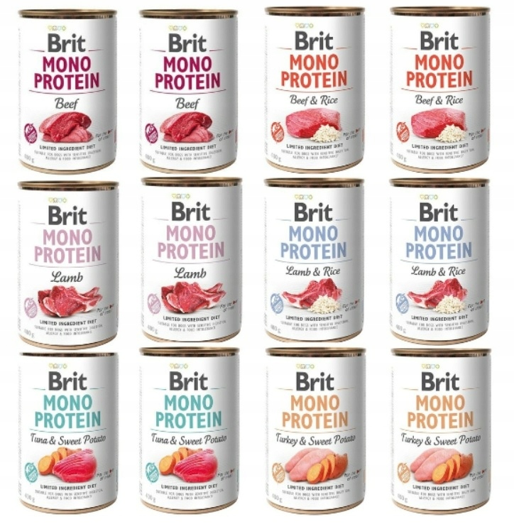 Mokra karma dla psa Brit Mono Protein mix smaków 12x400g- zestaw II