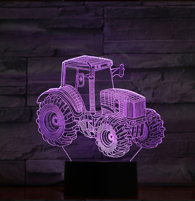 LAMPKA 3D LED Traktor Ciągnik 16 kolorów RGB Płeć chłopcy dziewczynki