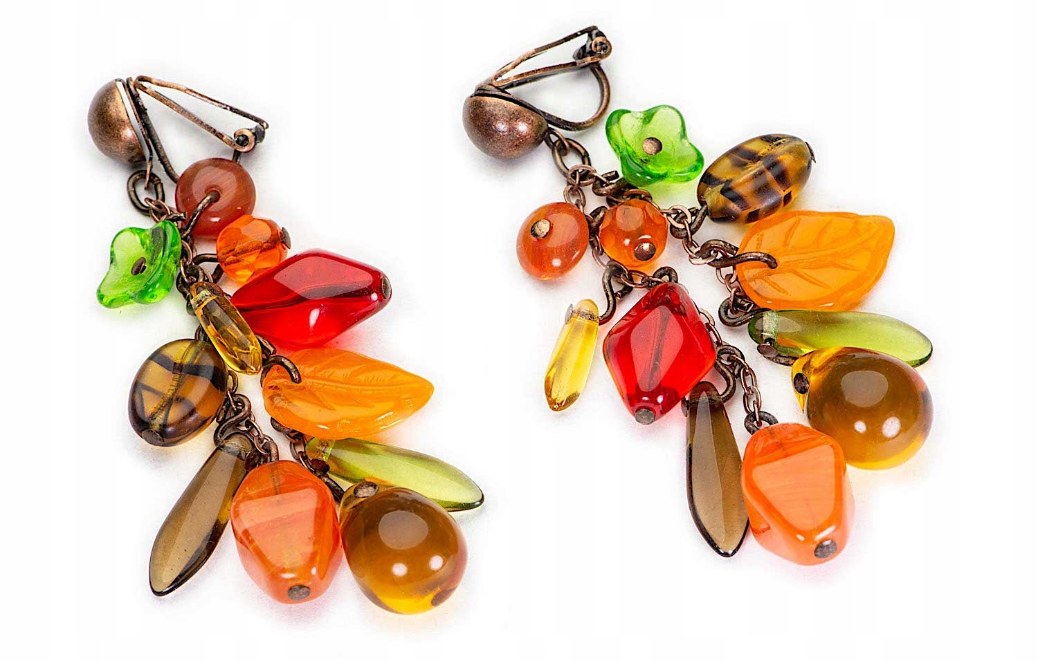 

Długie Klipsy Kolorowe Pomarańczowe Do Uszu Kiara