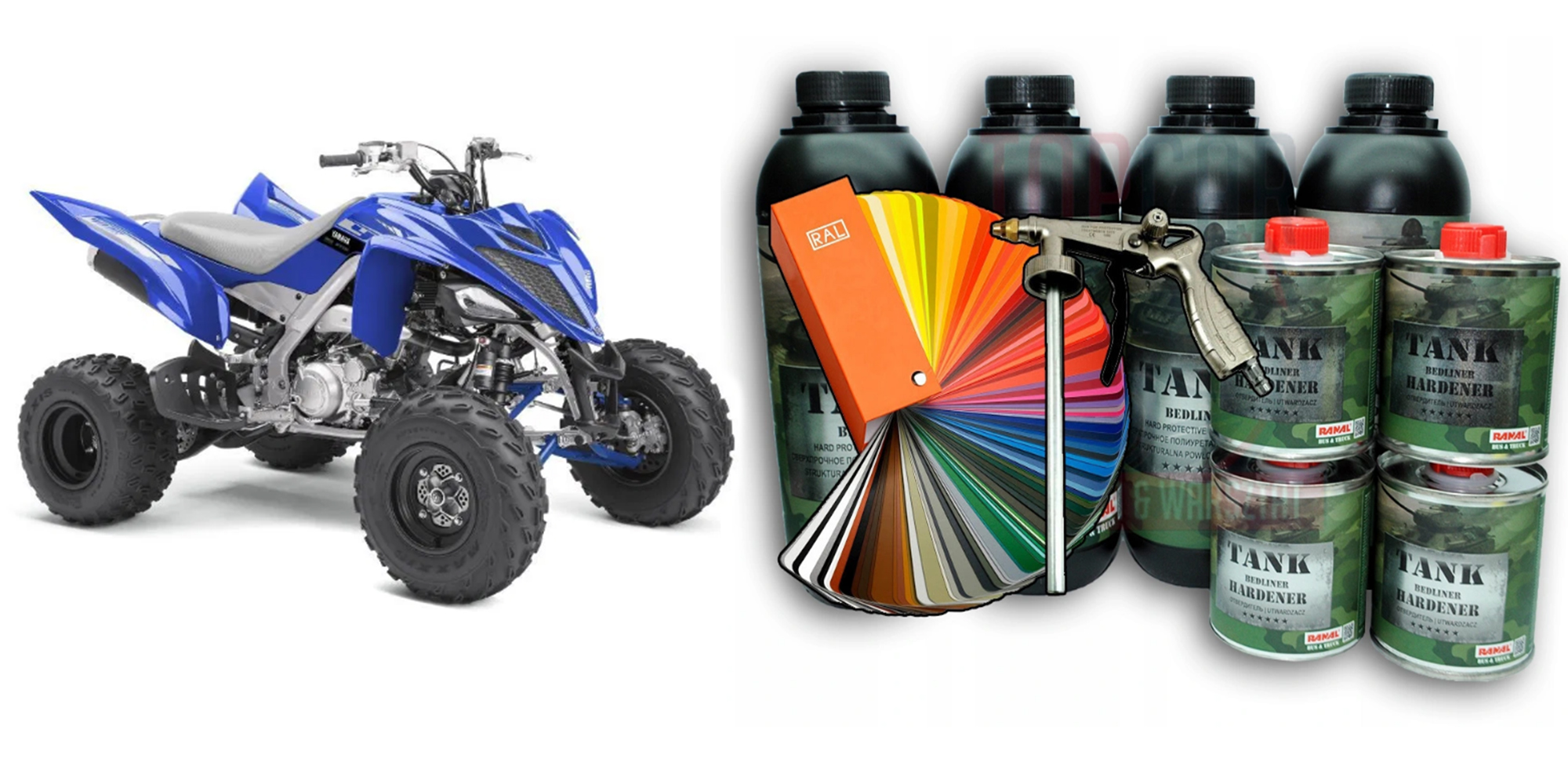 RANAL TANK YAMAHA RAPTOR KOLOR 4 szt PISTOLET
