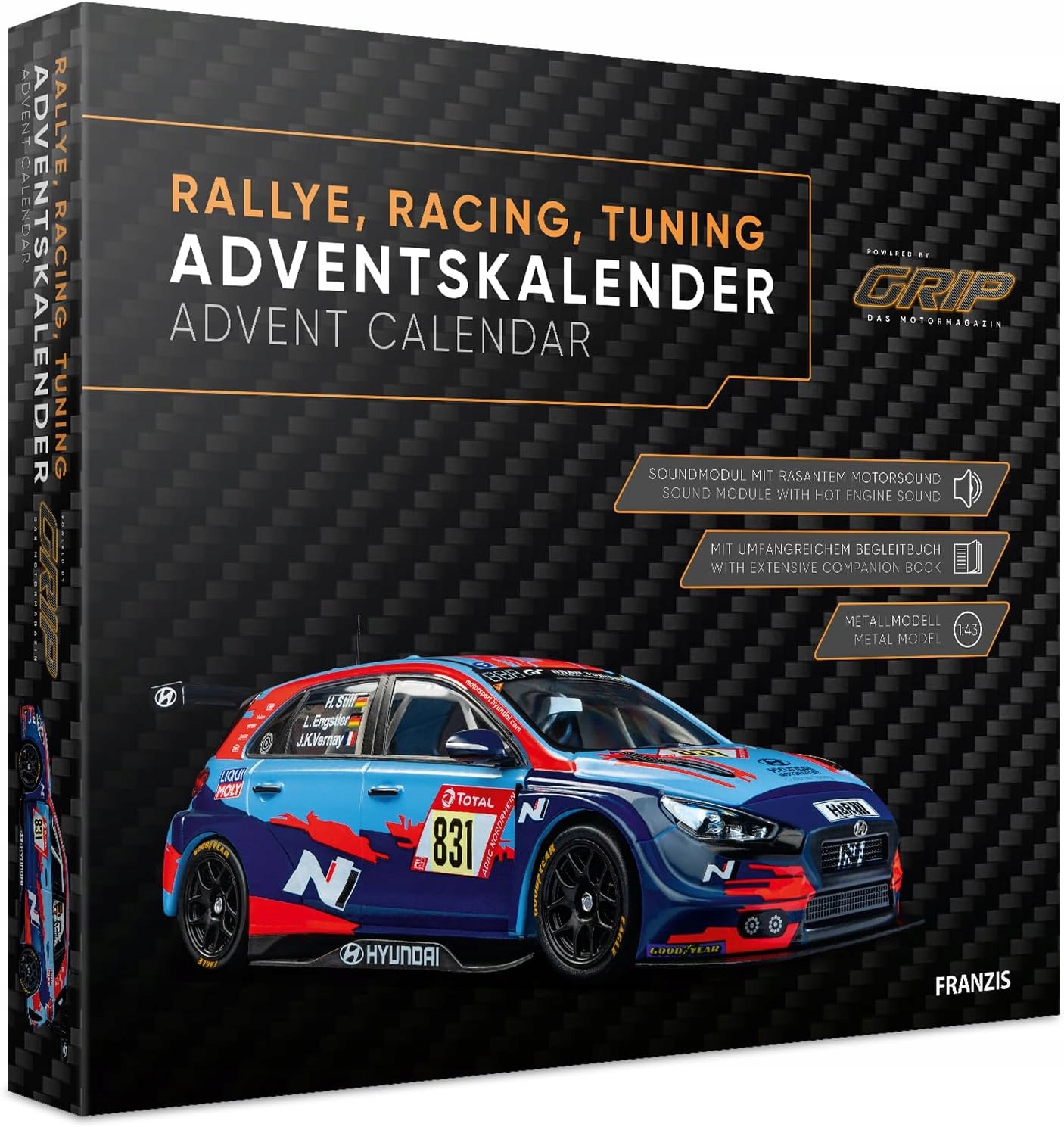 Franzis Kalendarz Adwentowy Rallye Racing Tuning Model 1:43 Metal