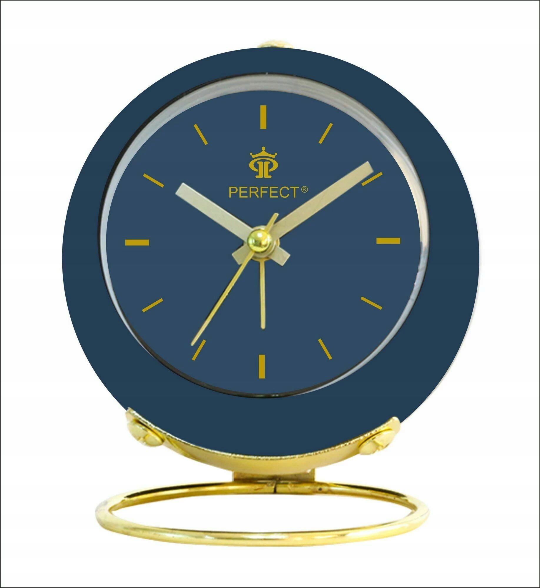 Budzik kwarcowy PERFECT 09010 ZEGAR ALARM płynący mechanizm