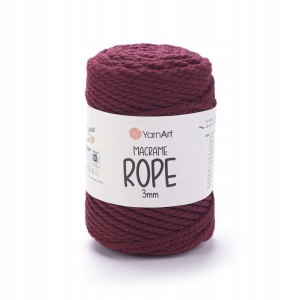 YarnArt Macrame Rope 3mm 781 růžová šňůra makramé sada 4 x 250 g 63m