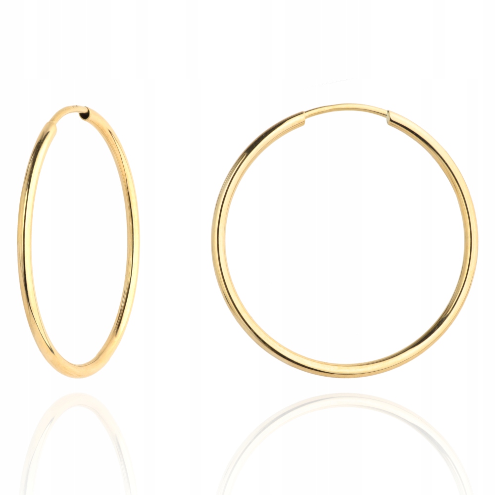 Dámské zlaté 585 náušnice kola lehké 6cm pro každou příležitost 14k