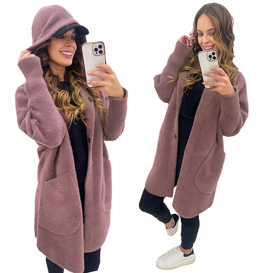 Alpaki_kabát Kapuce Vlna Alpaka Barvy Cappuccino