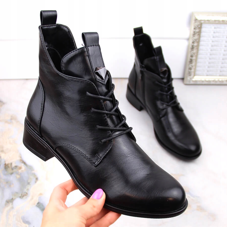 Botki damskie ocieplane czarne M.Daszyński 38 Oryginalne opakowanie producenta pudełko