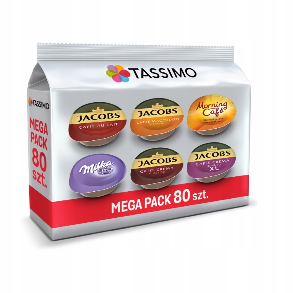 Kapsułki Tassimo Jacobs Megapack zestaw 82szt, 5+1 opakowanie Gratis!