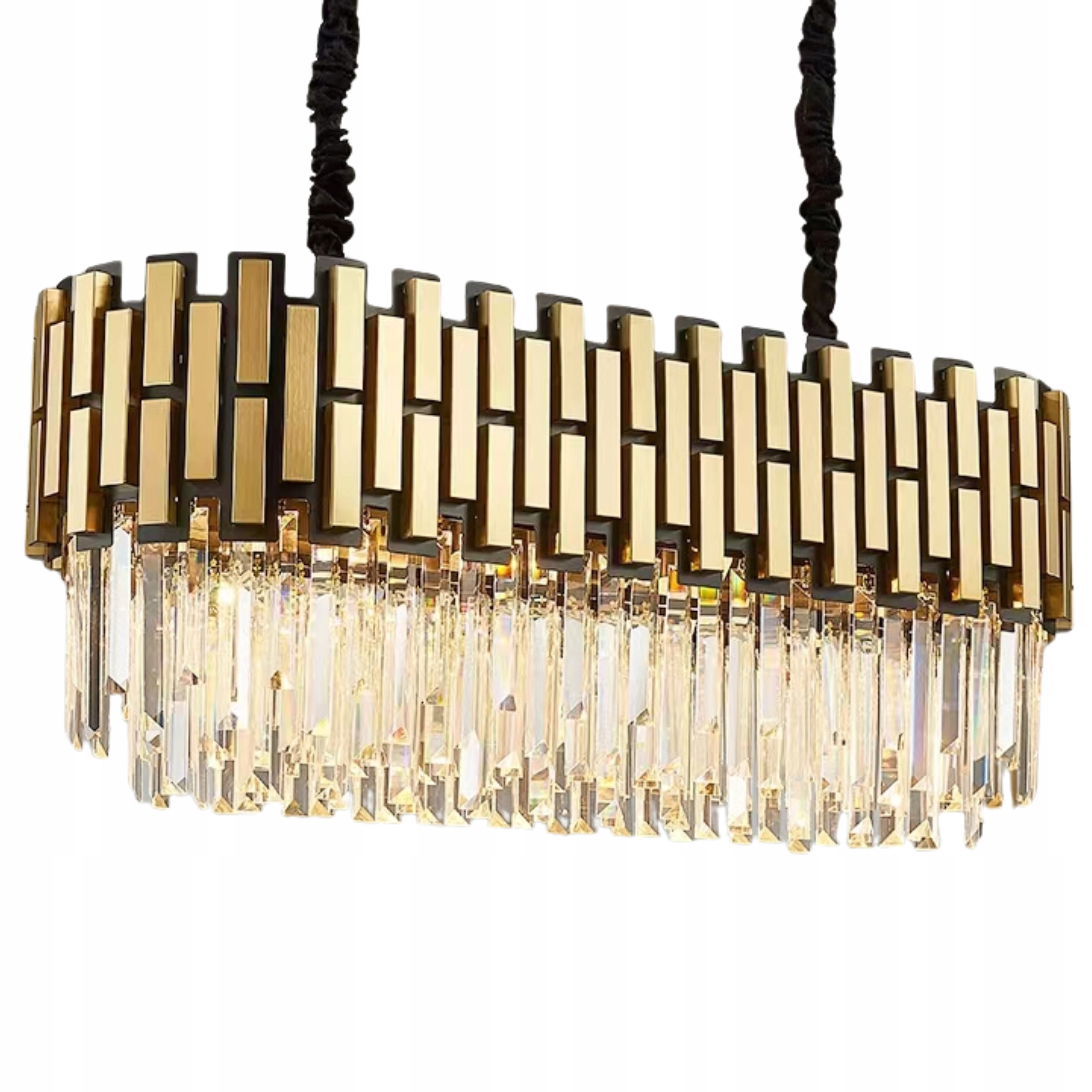 Luster Kryštálová stropná lampa zlatá závesná glamour do obývacej izby