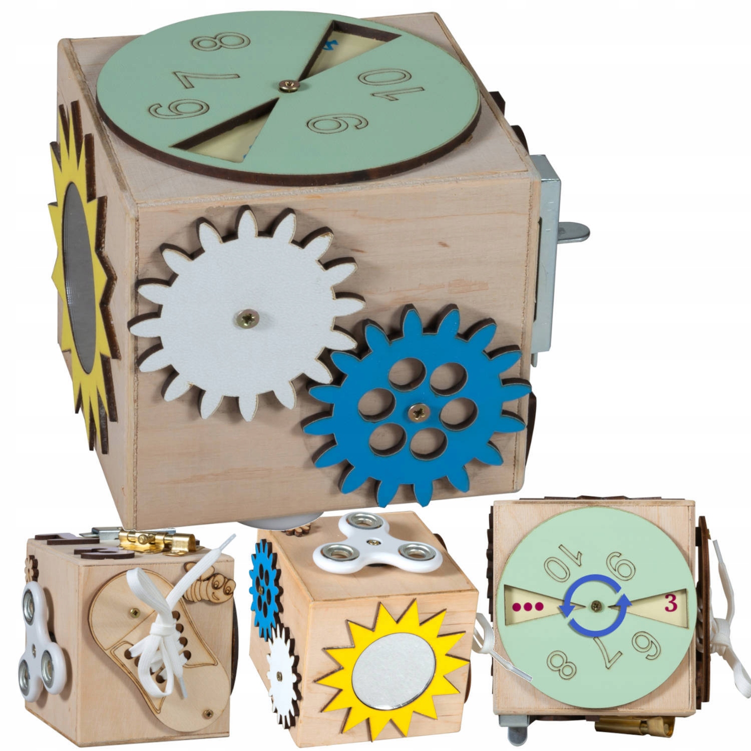 

Kostka Manipulacyjna Sensoryczna Montessori 8W1