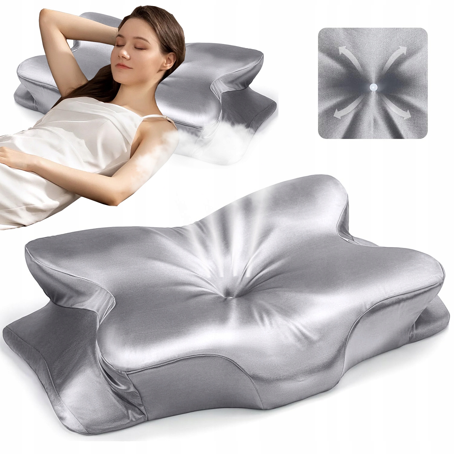 Poduszka Ortopedyczna Do Spania Na Plecach Brzuchu Boku Pianka Memory