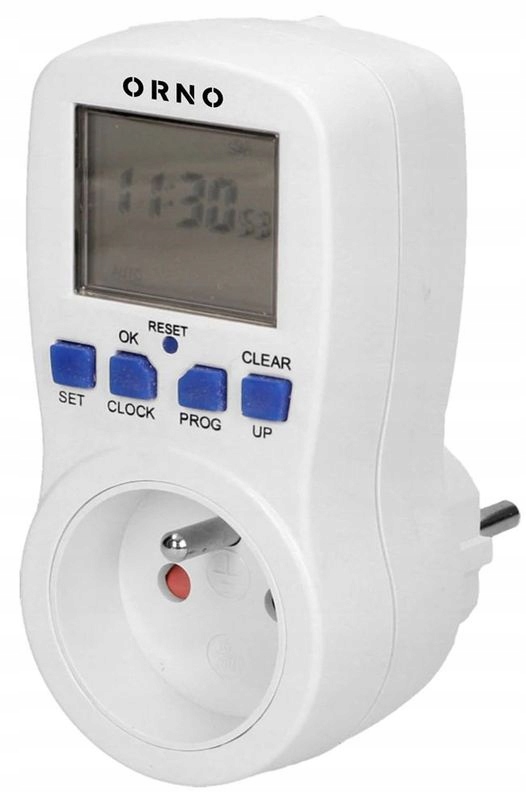 Programator czasowy, 16 programów, gniazdo z bolcem, Orno, OR-PRE-409 Kod producenta OR-PRE-409