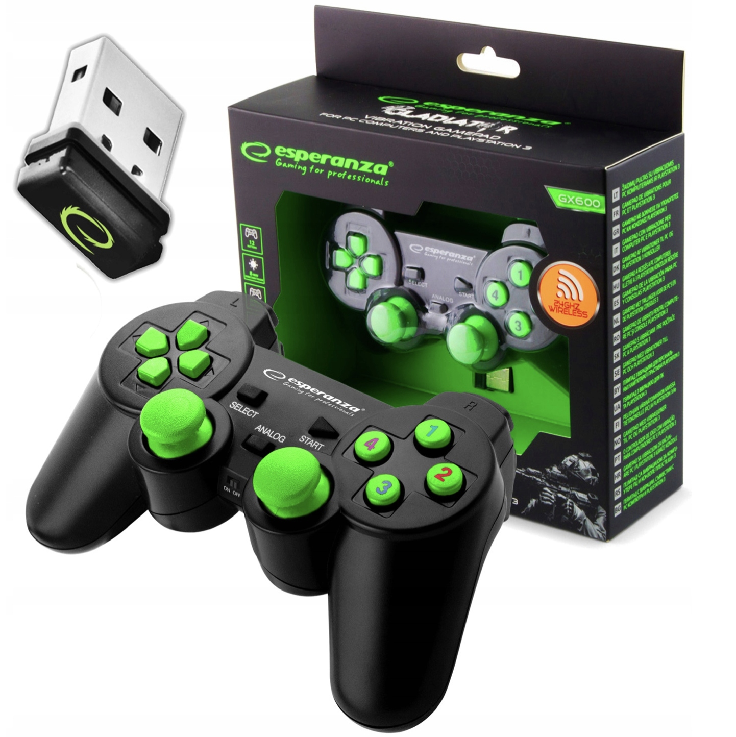 

Gamepad Bezprzewodowy Pad Kontroler Usb Pc PS3