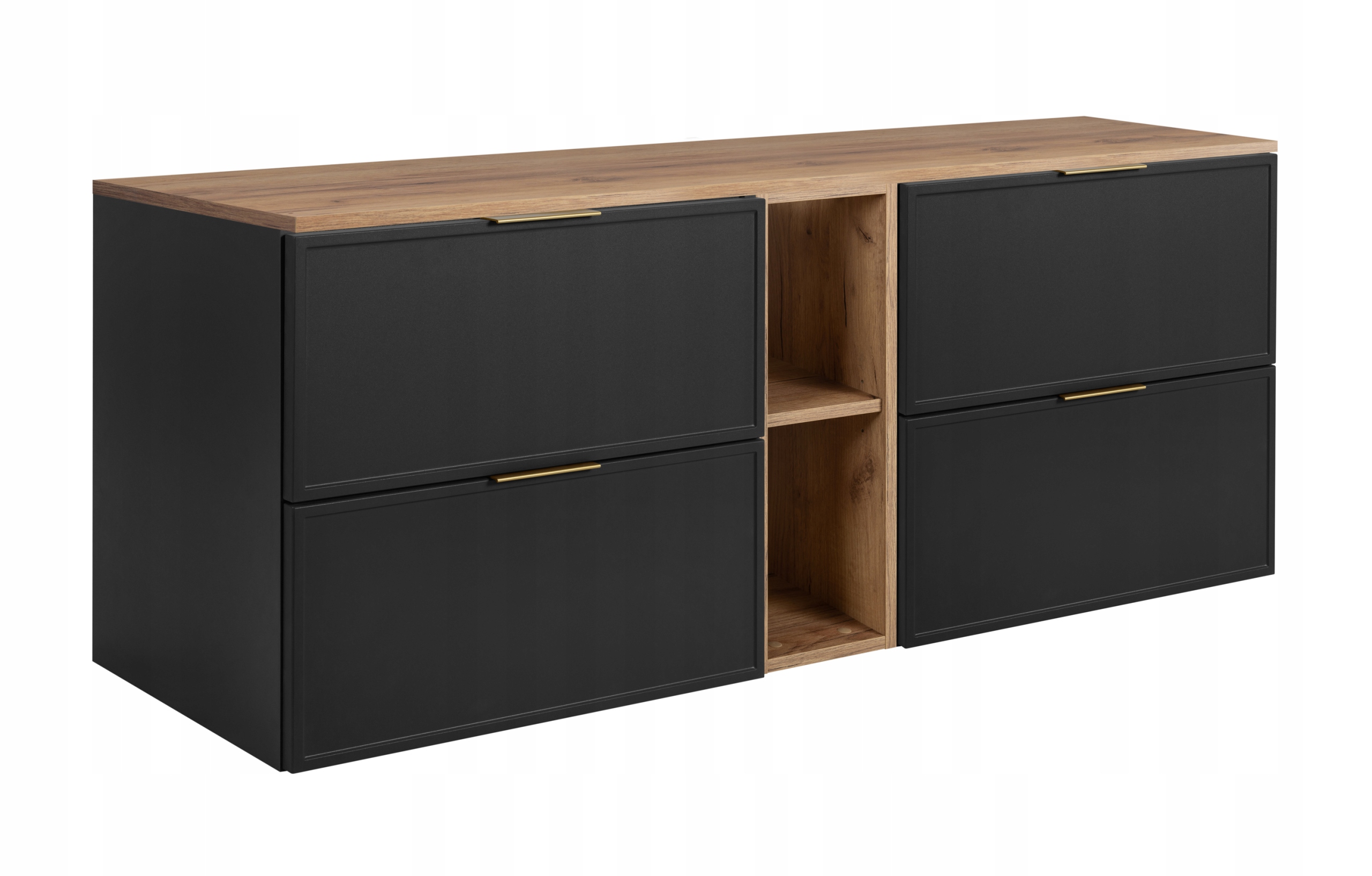 Koupelnová skříňka Závěsná sada Tmavě šedý Dub Craft 140 Rámeček přední Mdf