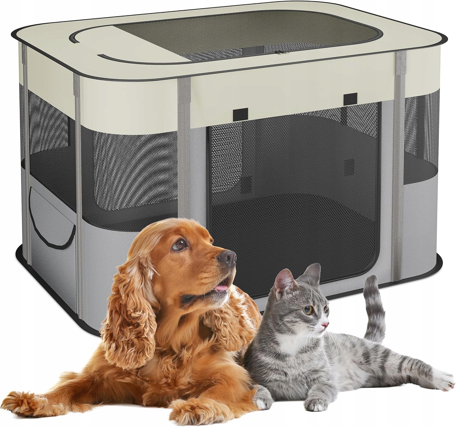 Výběh Pro Štěňata Skládací Kotec Kovová Ohrada Pro Psa 60x90x68