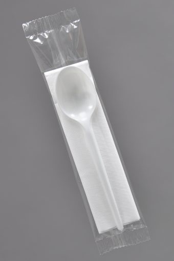 

Zestaw biały łyżka i serwetka w folii -350szt