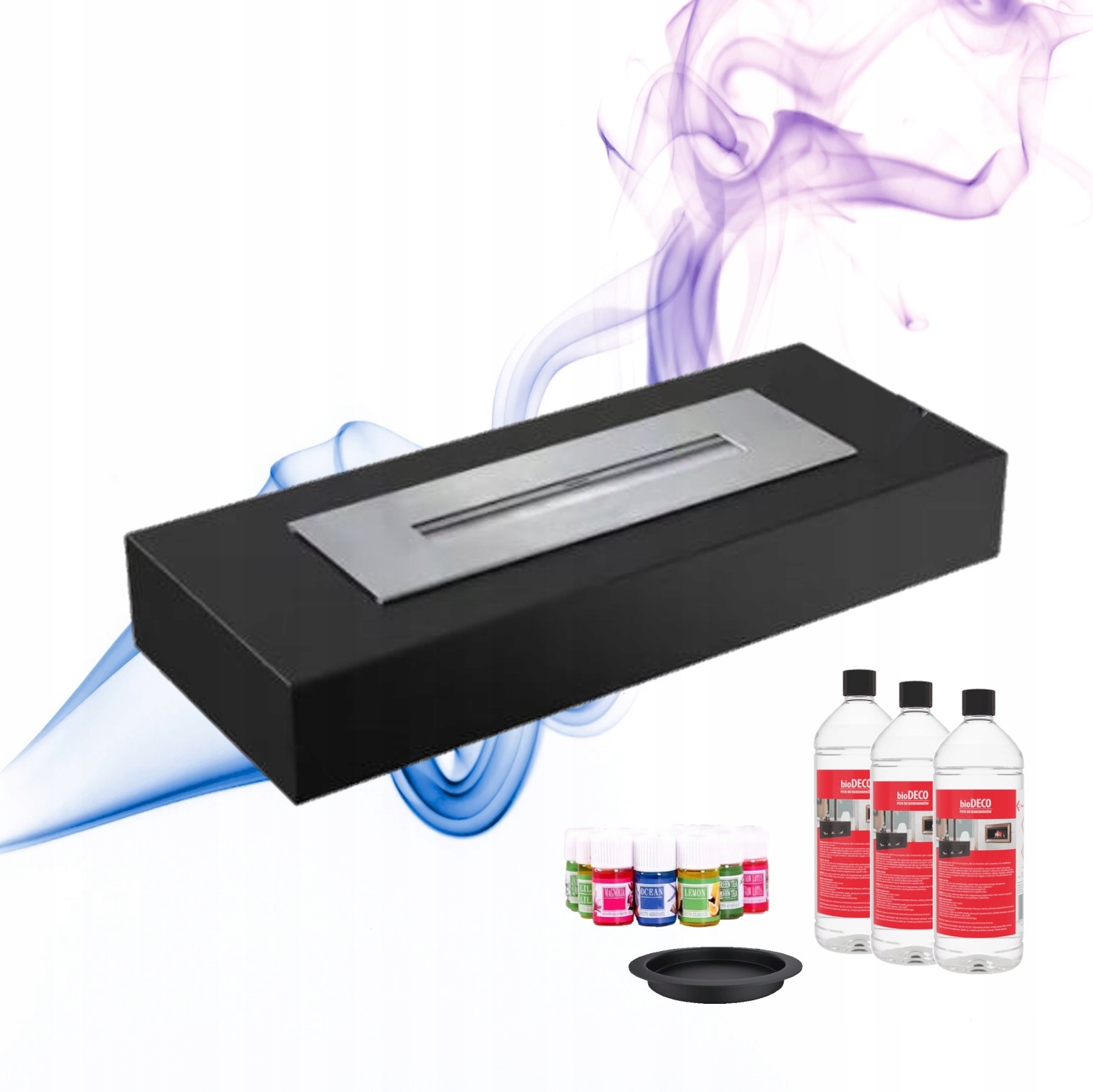 Biokrb volně stojící velký India Max černý Set olejů a biopaliva