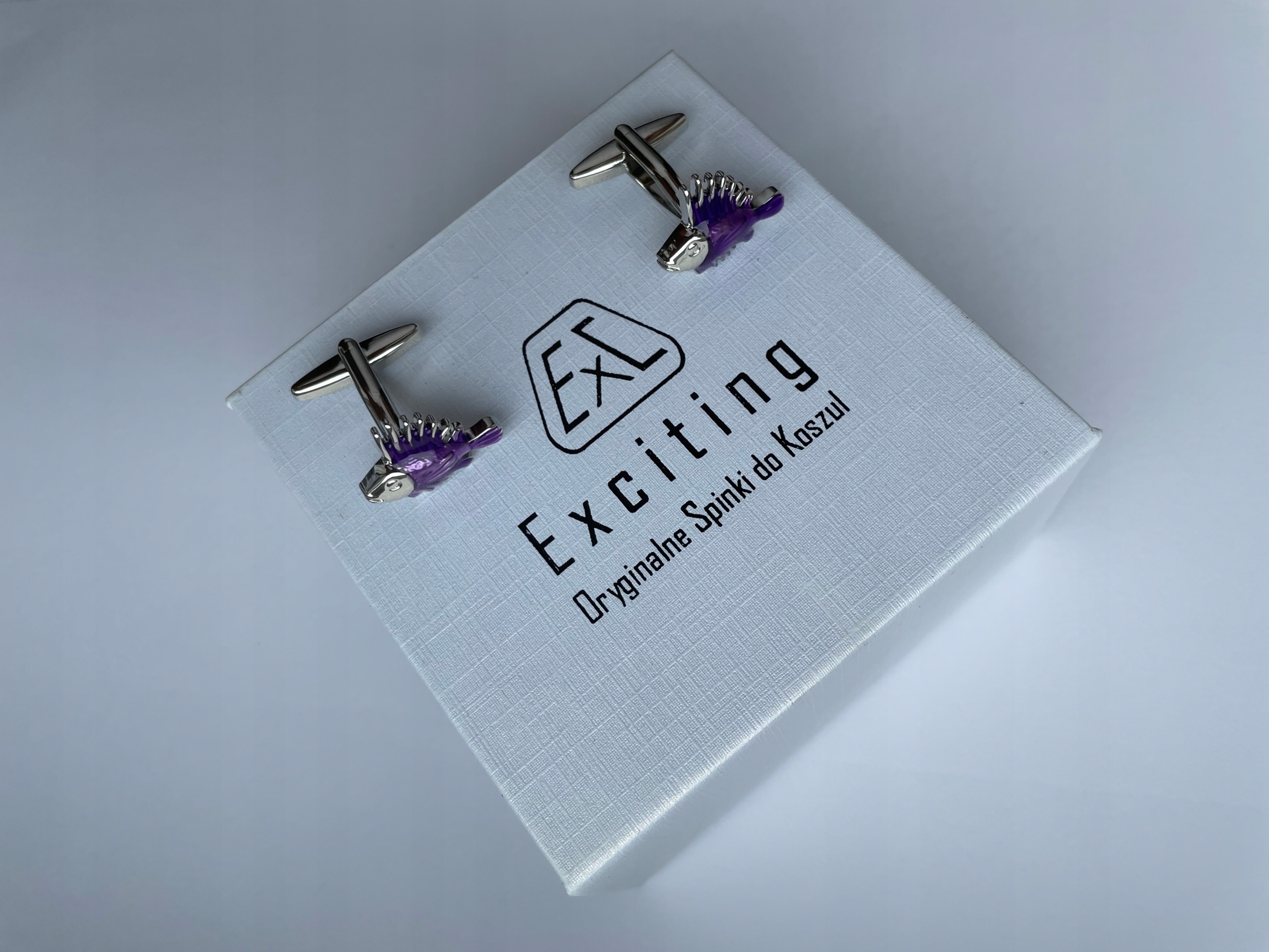 Manžetové knoflíčky Exc Liljové Ryby Rybičky Lila Ryba Platýs pro muže rolníka