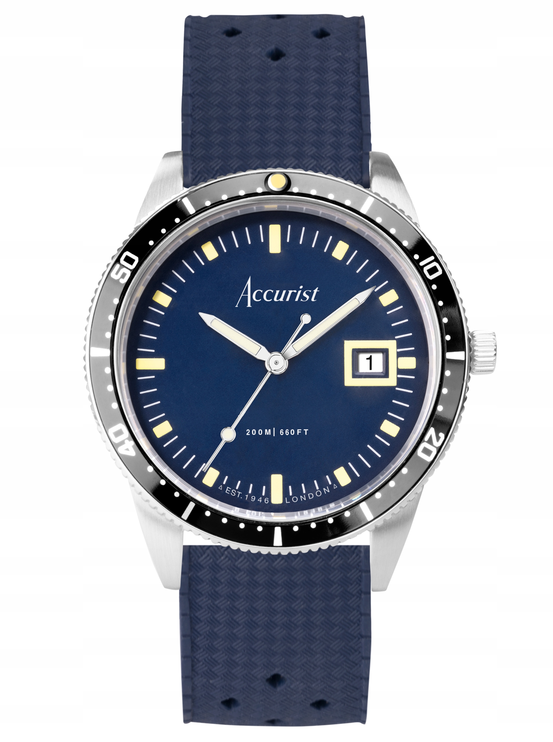 Nové Originální Pánské Hodinky Accurist Dive 72002X, modrá barva, datum gravírování