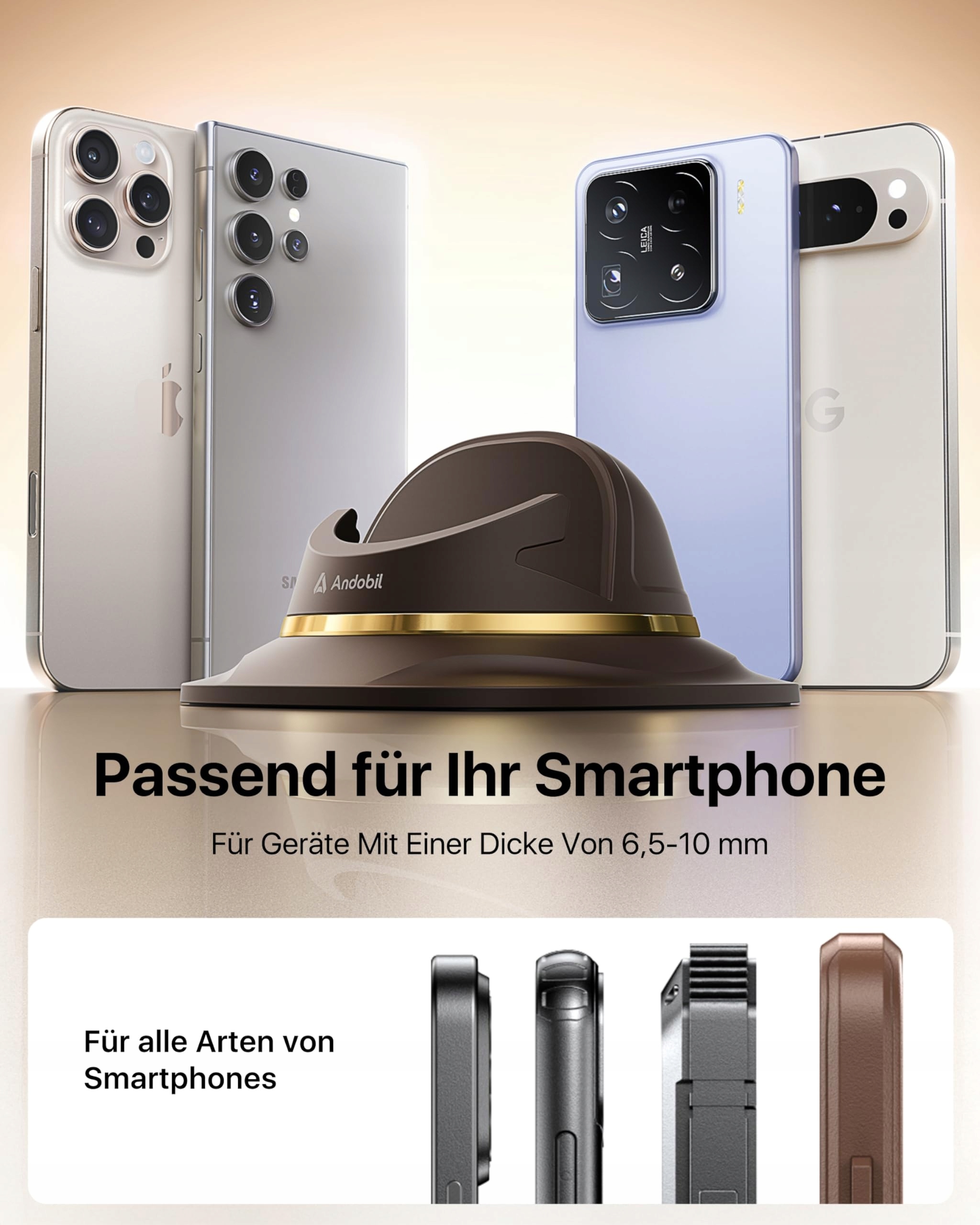 ANDOBIL Uchwyt Samochodowy Na Telefon Łatwy Montaż iPhone Samsung — miniatura 5