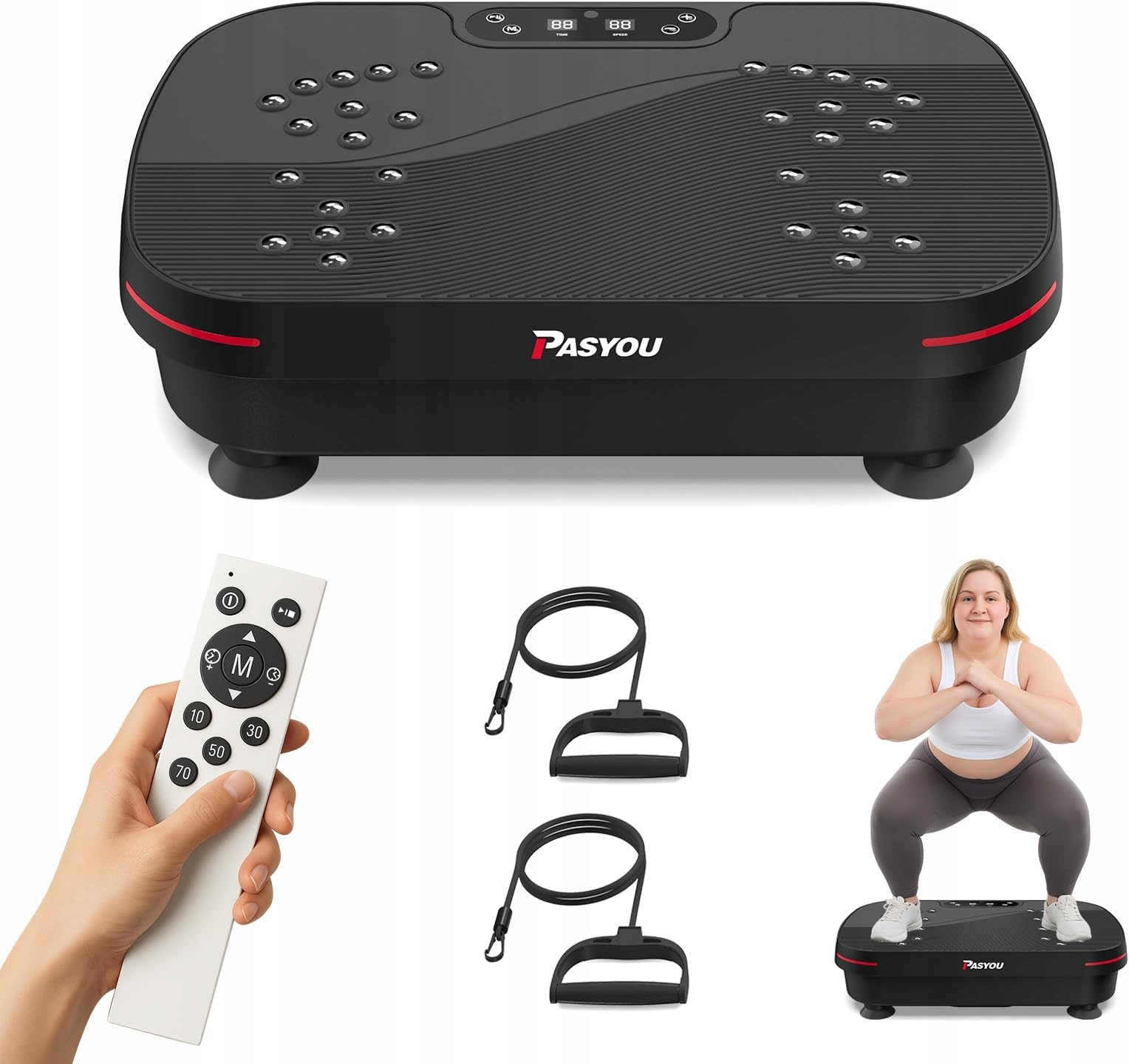 Віброплатформа PASYOU PV25 47х29см LED Чорна 99 рівнів