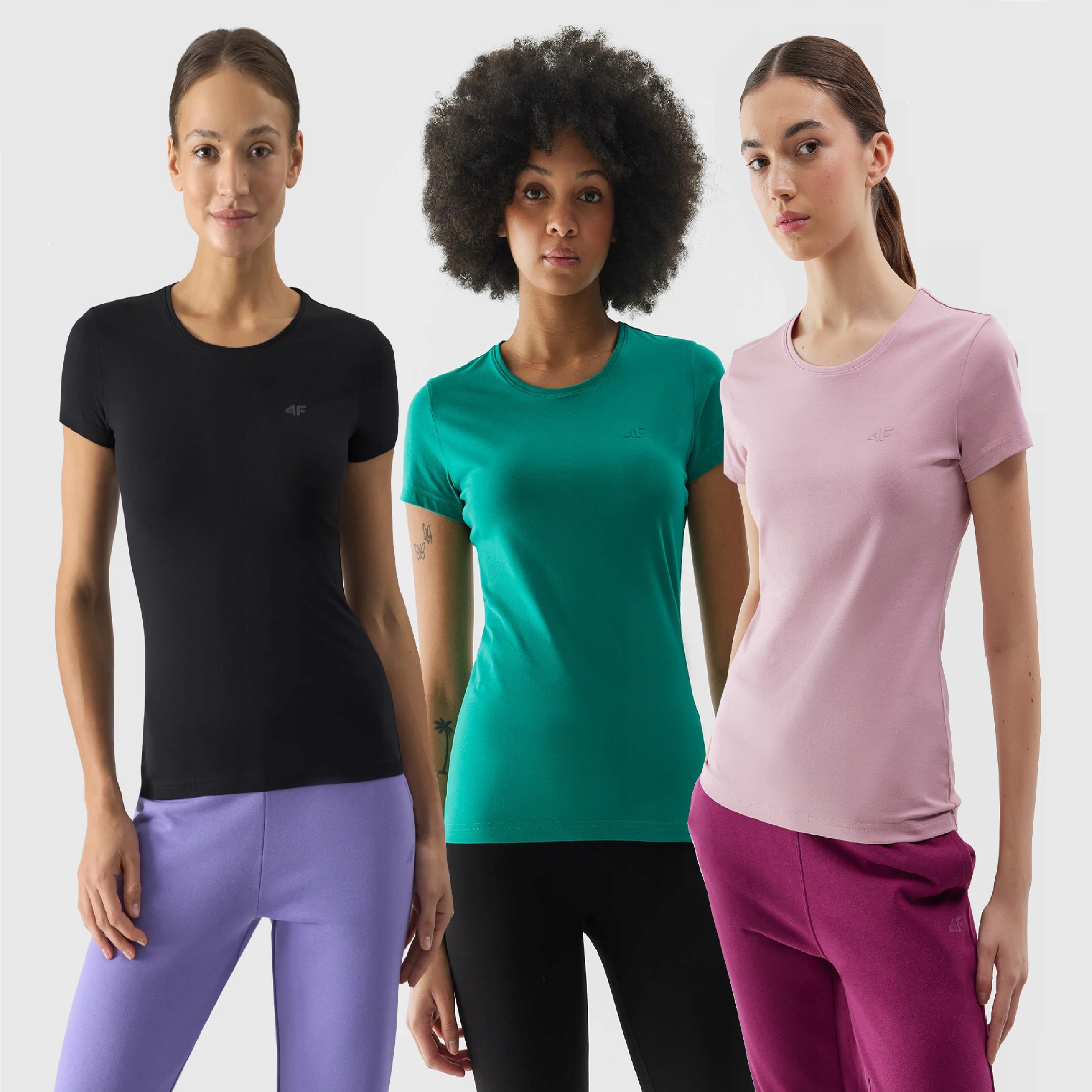 T-SHIRT DAMSKI 4F KOSZULKA ZESTAW KOMPLET 3 SZTUKI