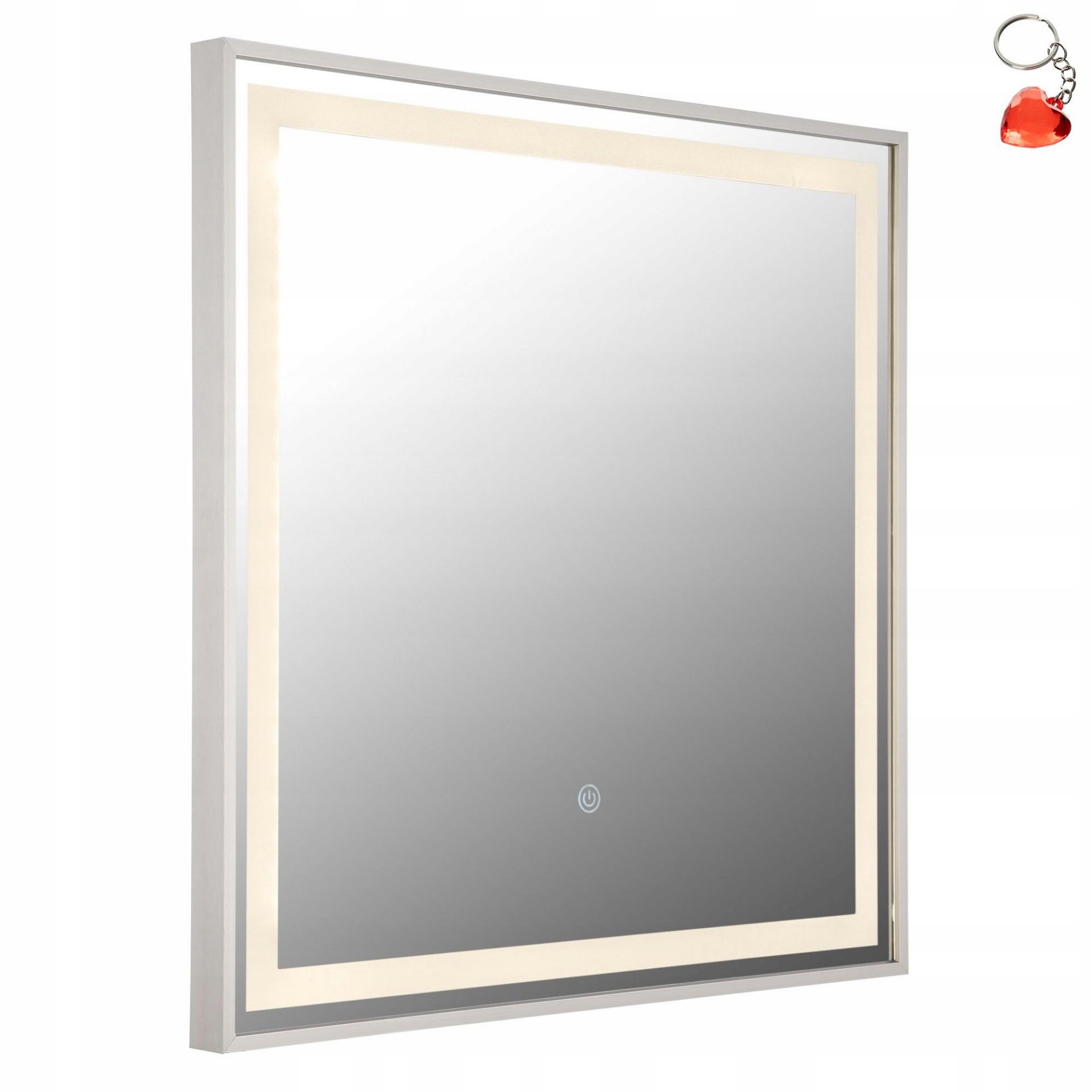 Štvorcové zrkadlo 50 cm s Led osvetlením 10 W a vypínačom Rivas Globo