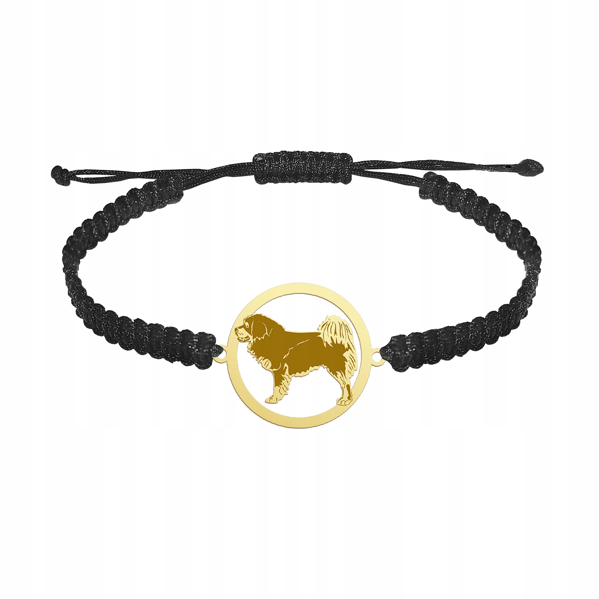 Zlatý náramek s tibetským mastifem 925 Makramé Dárek Gravírování