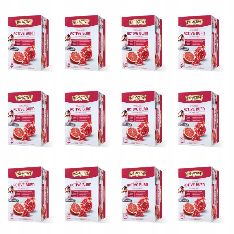 Big-Active – Active Burn (doplněk stravy), (20 sáčků x 2 g) 40 g X12