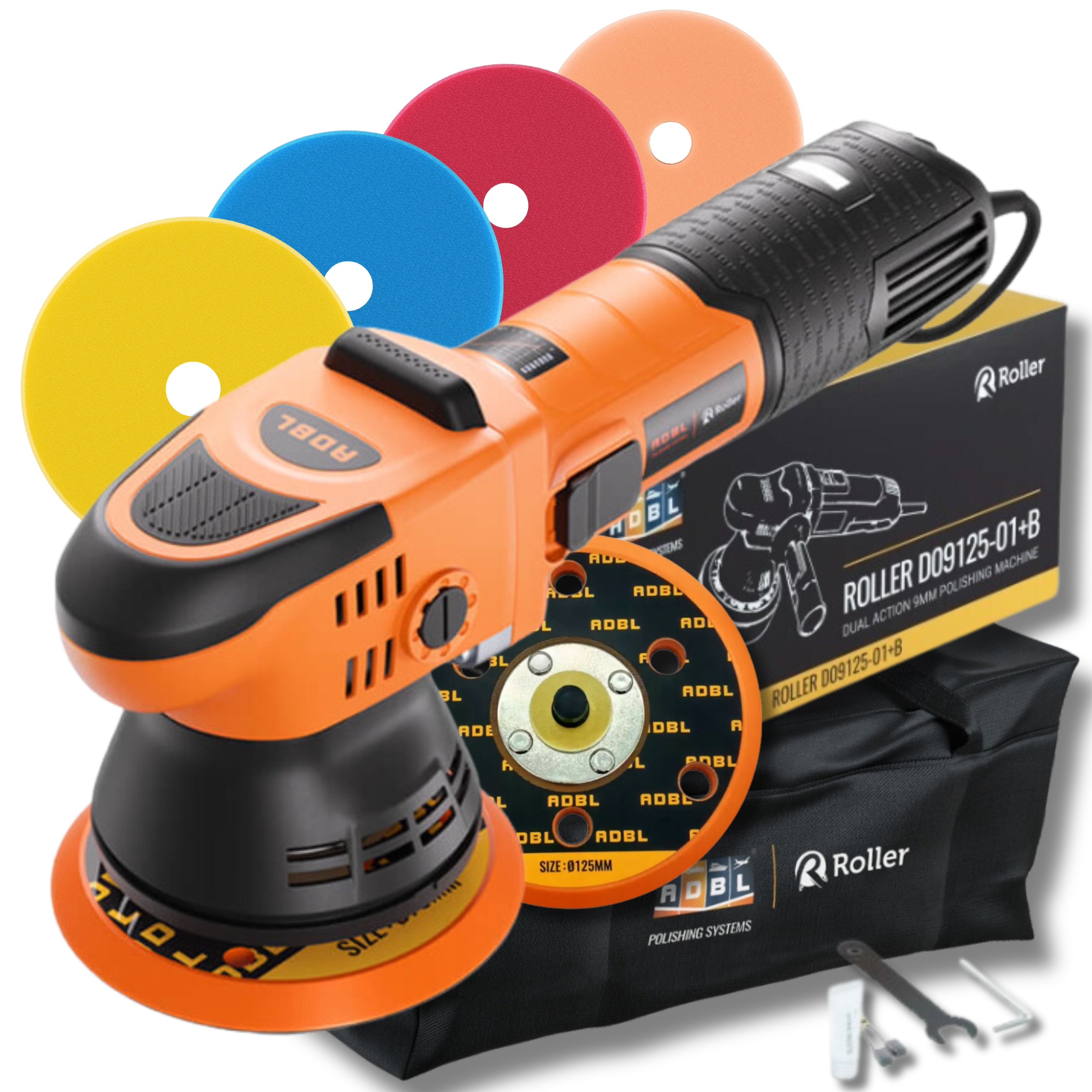 Adbl Leštiaci stroj Roller Da D09125-02 Taška Sada 4XHUBKA 130MM
