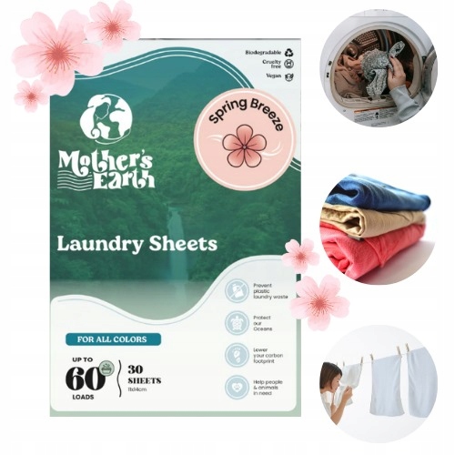 Levně Ekologické prací lístky 60 praní Mother's Earth Květinové prací prostředky Bio