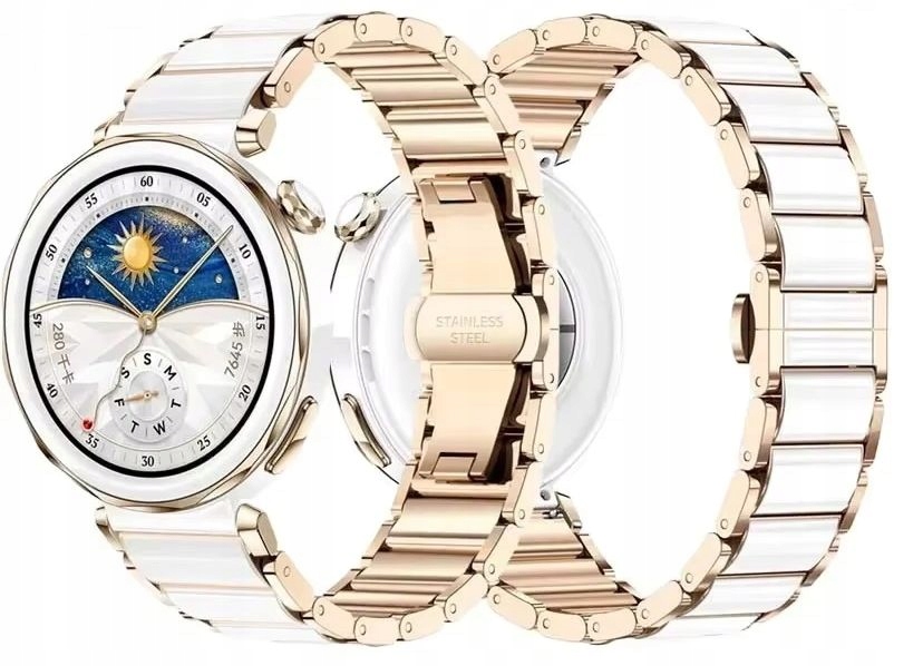 Bransoleta Ceramiczna Rosegold Do Huawei Watch GT4 GT5 GT6 41MM Watch 5 42