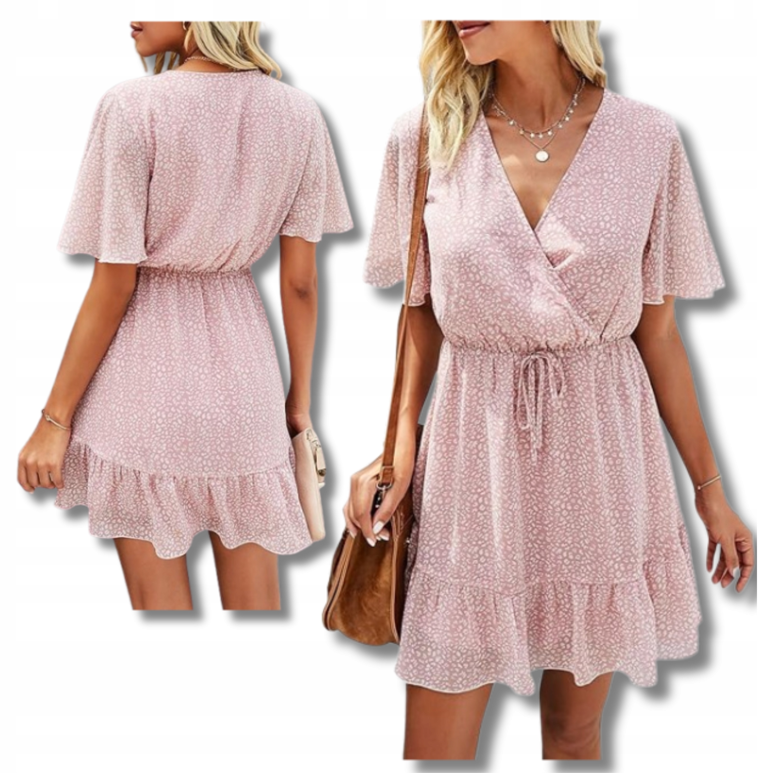 Letní vzdušná Šaty XL Pudrová Růžová Zakrývající ramena Šaty Na léto