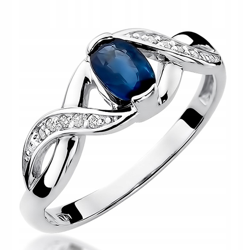 

Pierścionek Złoty Z Szafirem I Brylantami