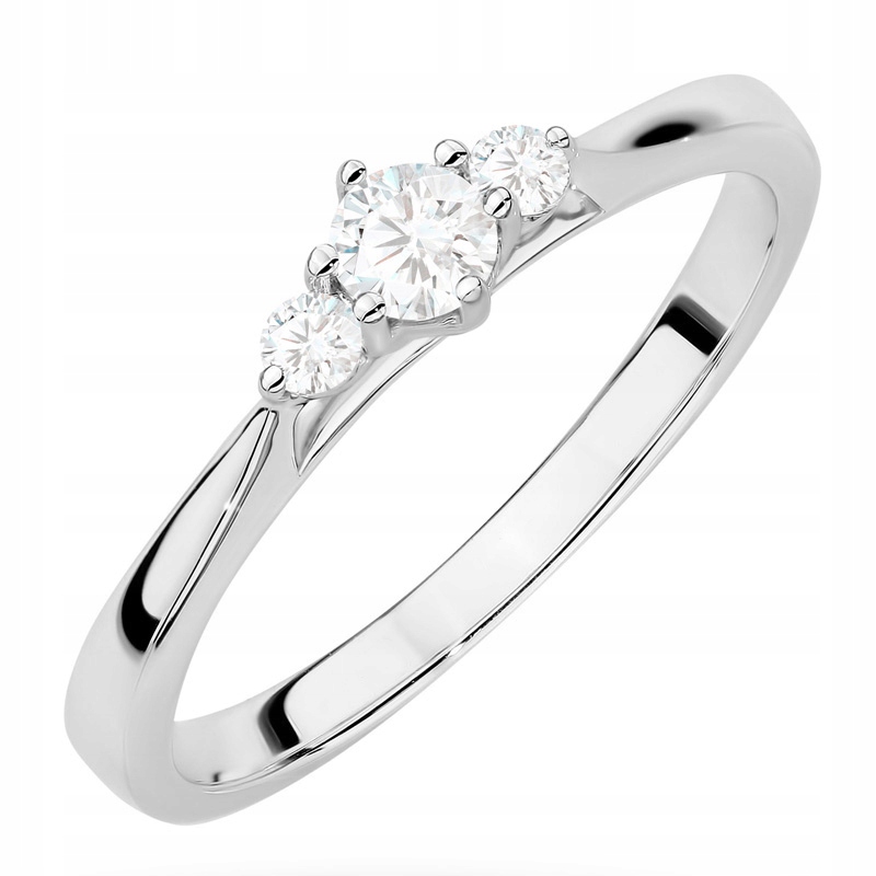 Zlatý Prstýnek pr. 585 14k Bílé brilianty 0,19ct
