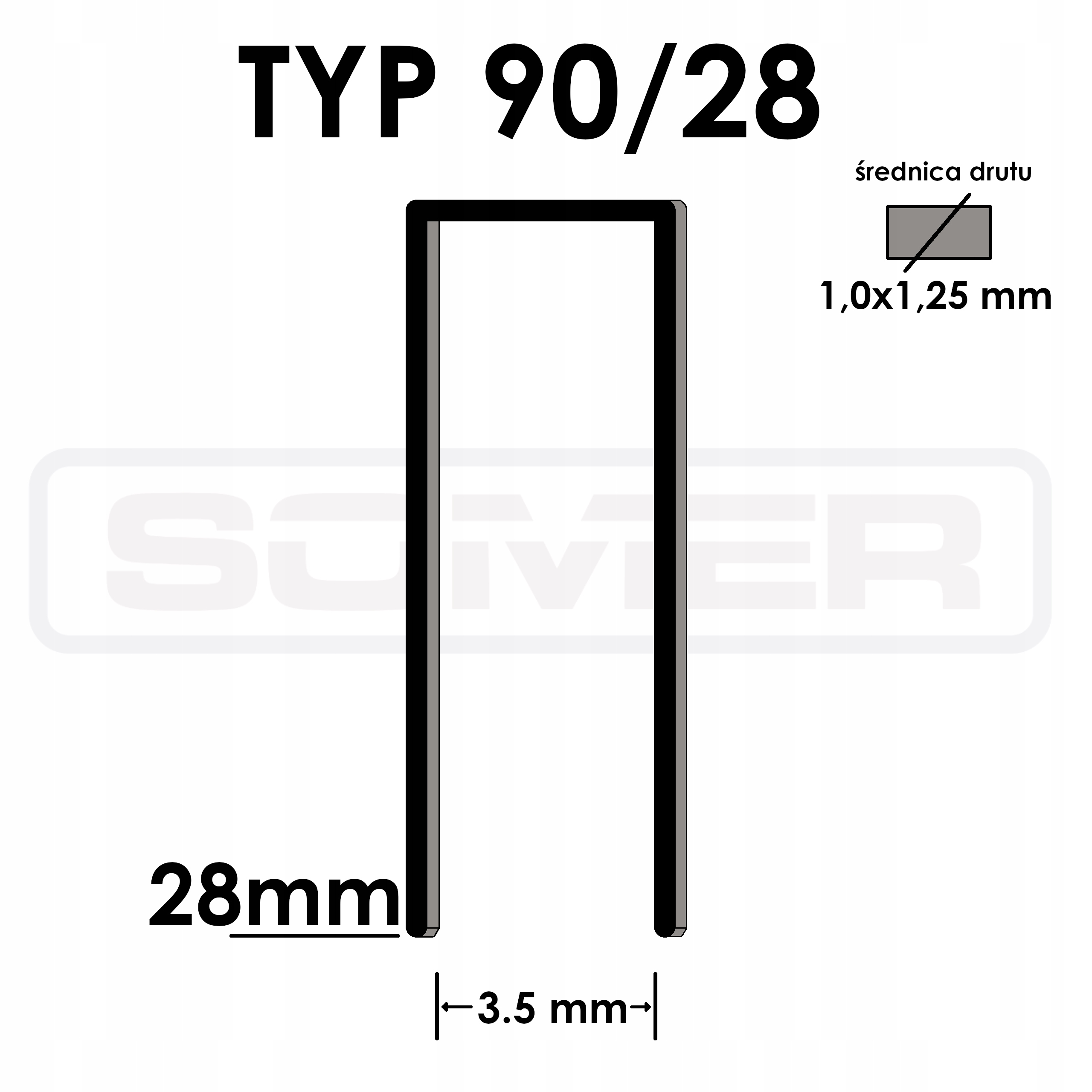 Zszywki stolarskie 90/E/L/SJK/SX 28 mm / (6 400 szt.) do Pansam Kod producenta ZSZY-7215
