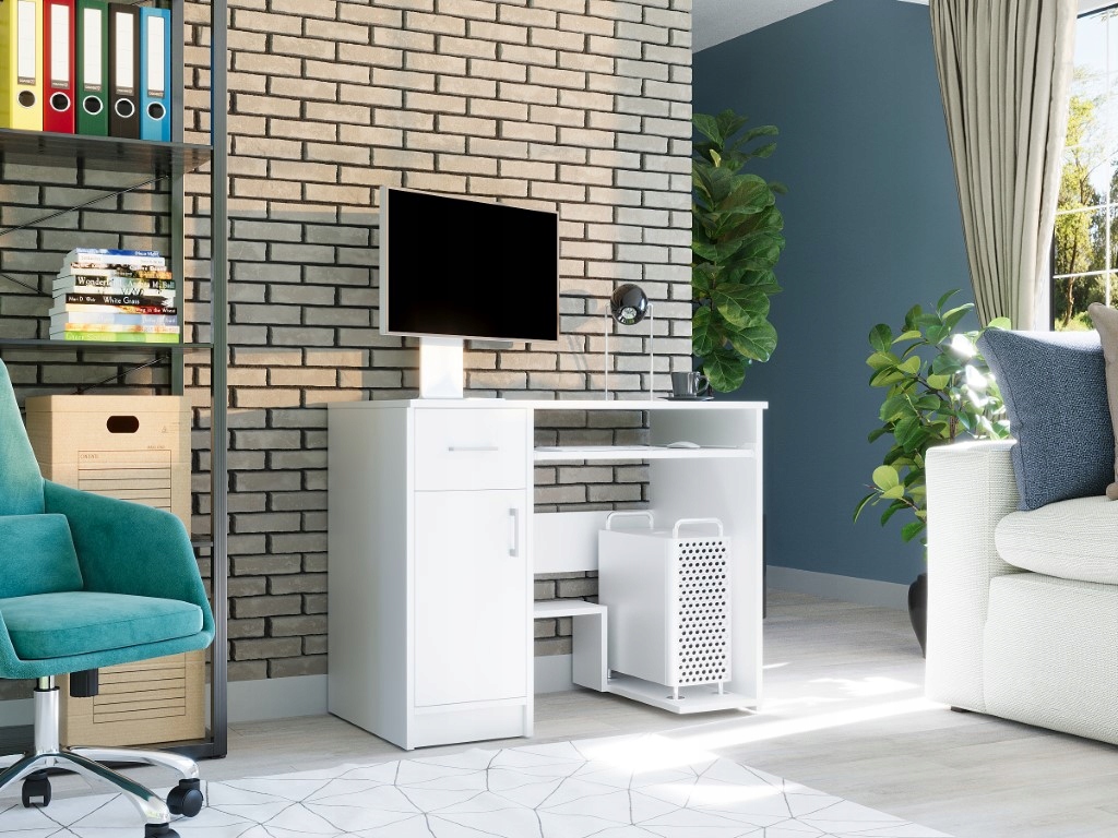 BIURKO KOMPUTEROWE 90CM STOLIK LAPTOP BIAŁA N-10